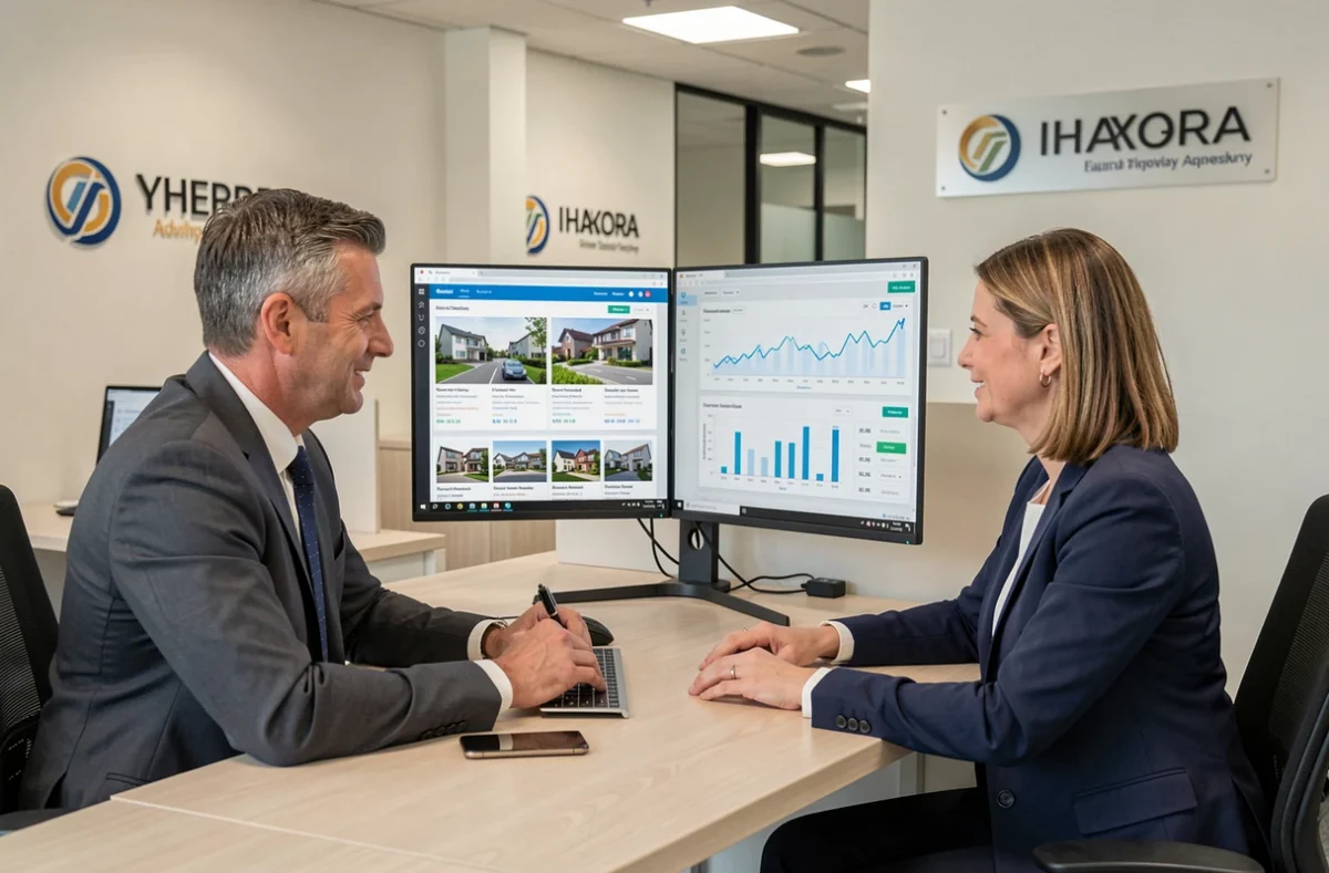 Équipe CFI SAS et Immo CFI collaborant sur des outils numériques d'investissement immobilier en agence