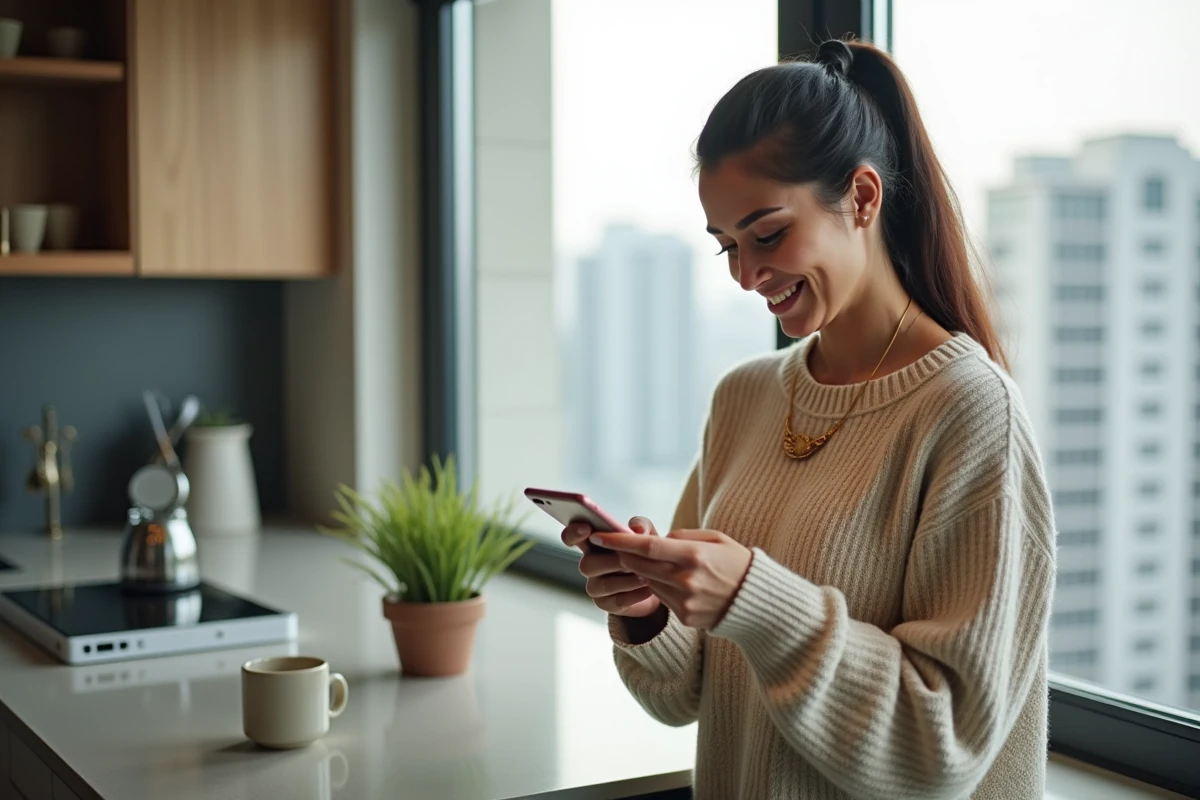 Jeune femme regardant des graphiques d