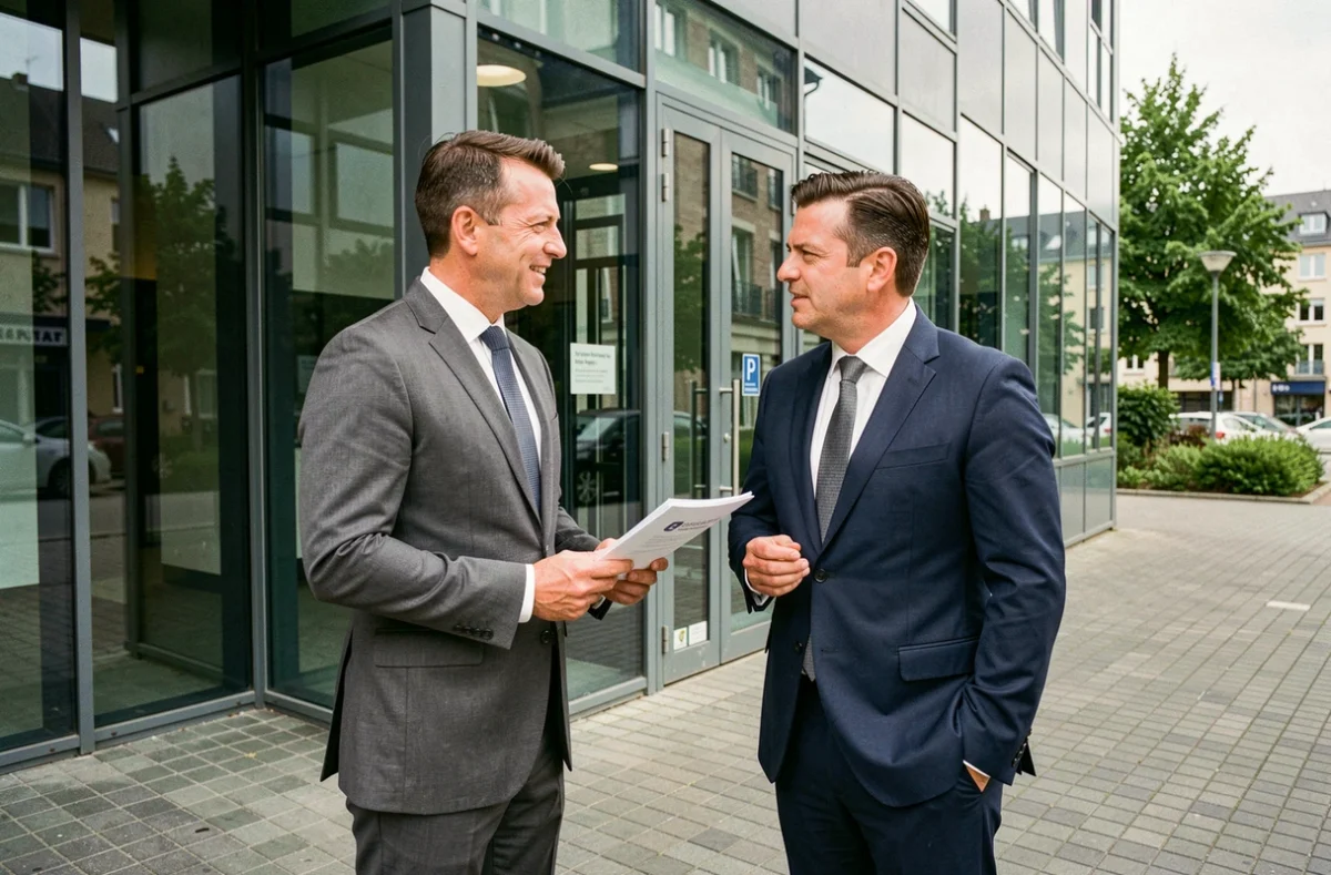 Équipe du Groupe Aldéa Conseil devant leur siège, prêts à accompagner les investisseurs immobiliers