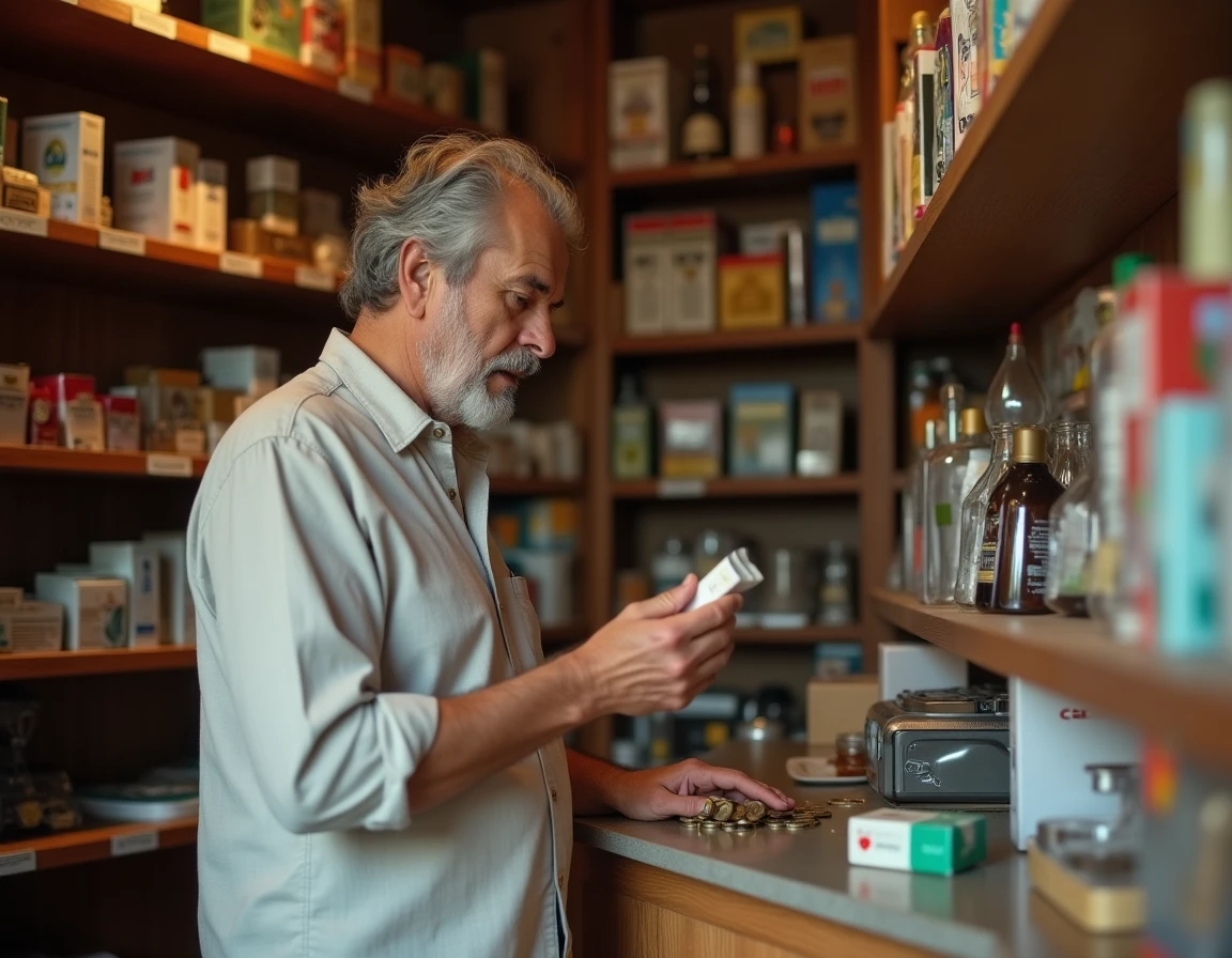 Client dans un estanco espagnol examinant un paquet de cigarettes et payant au comptoir, illustrant les prix du tabac en Espagne en 2026